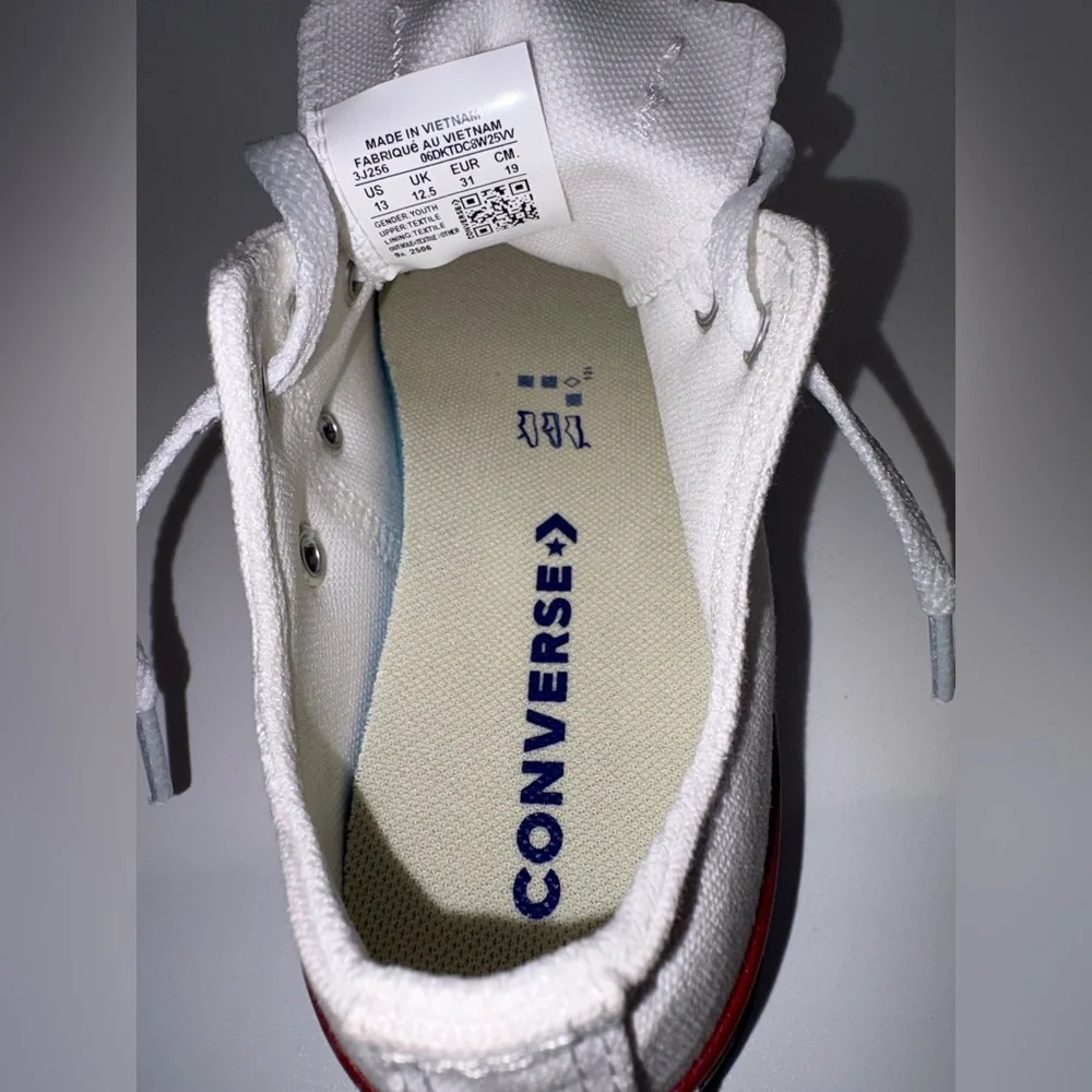 Converse White and Red Kids Sneakers